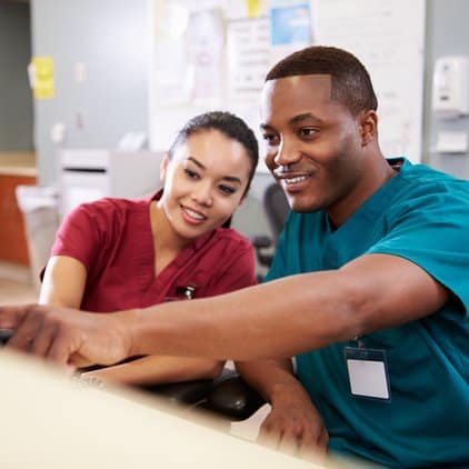 Nurses discussing results