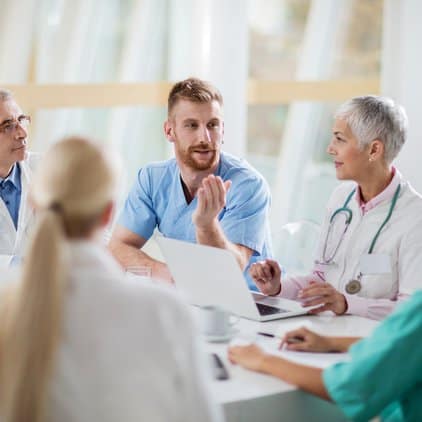 doctors and nurses meeting