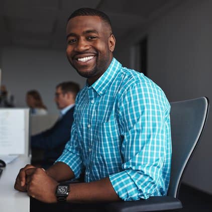 man smiling at camera