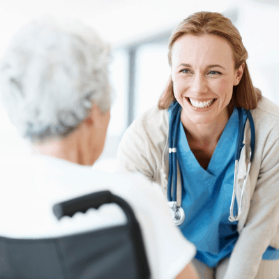 Happy patient with doctor