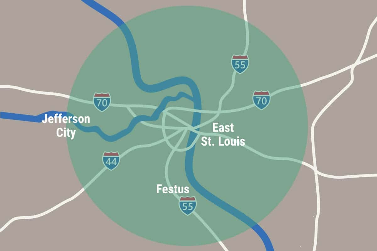 St. Louis region map
